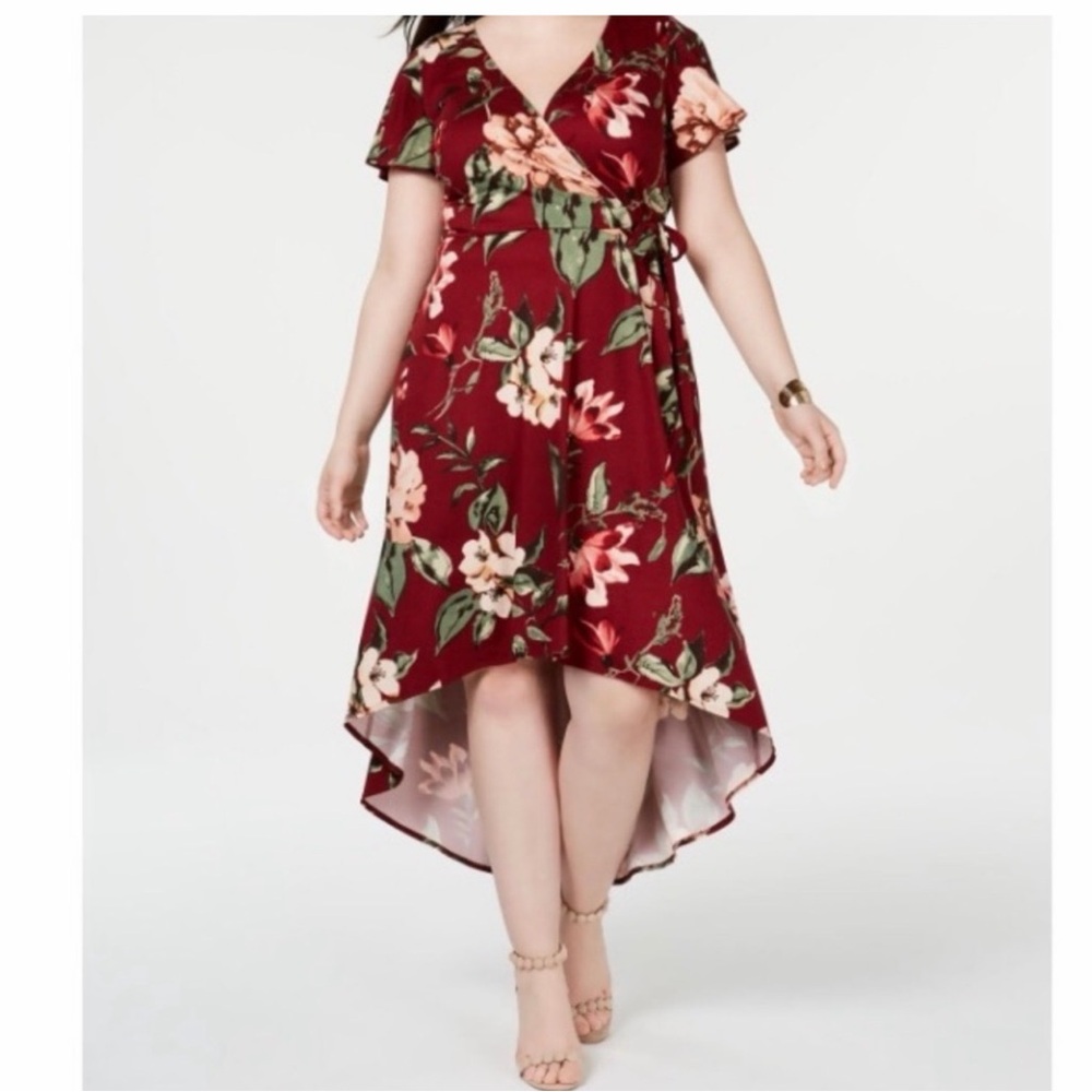 Bcx Floral Wrap Dress